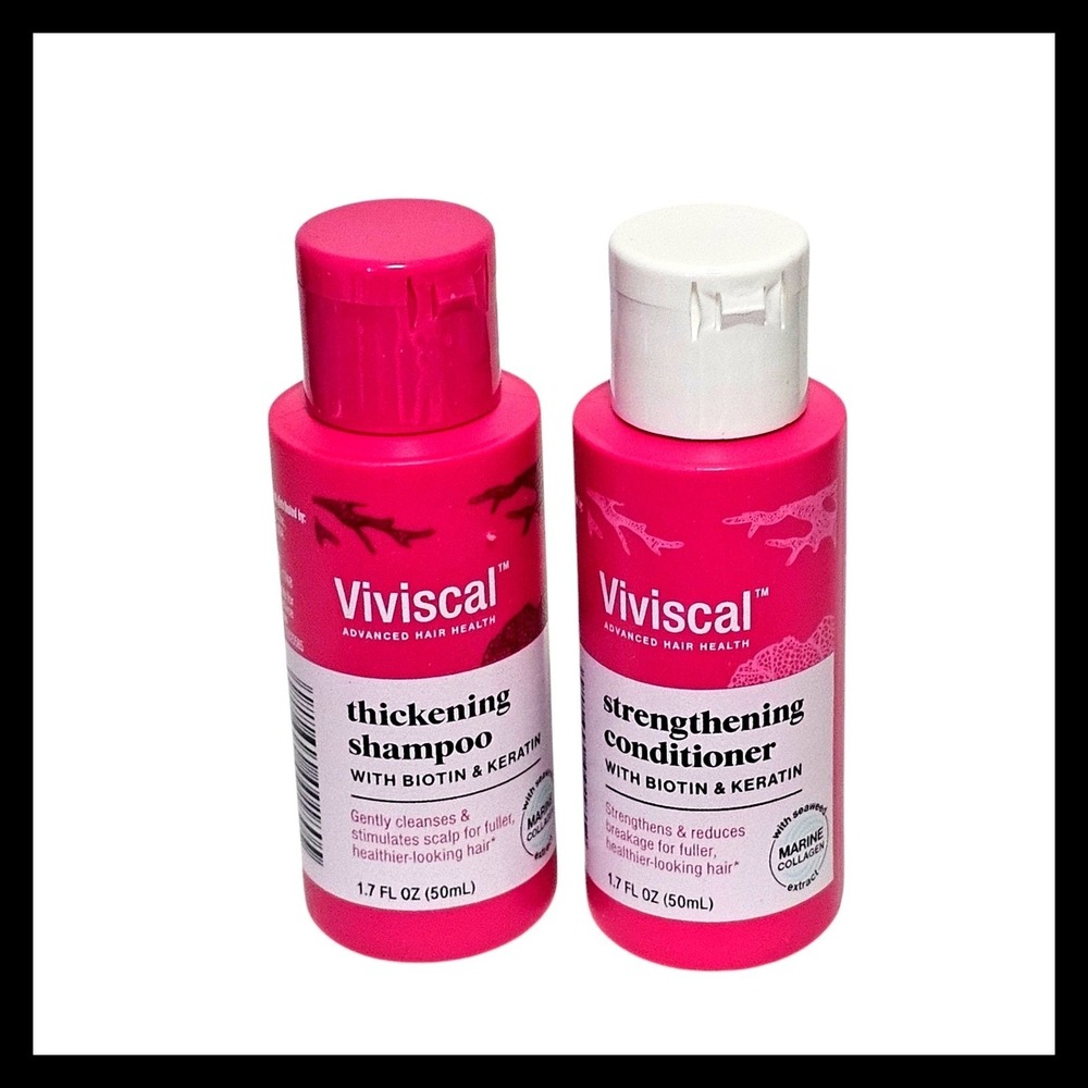 Viviscal Thickening Shampoo & Strengthening Conditioner travel sizes 1.7 oz each